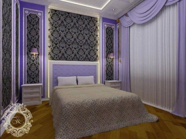 Спальня фиолетовая.